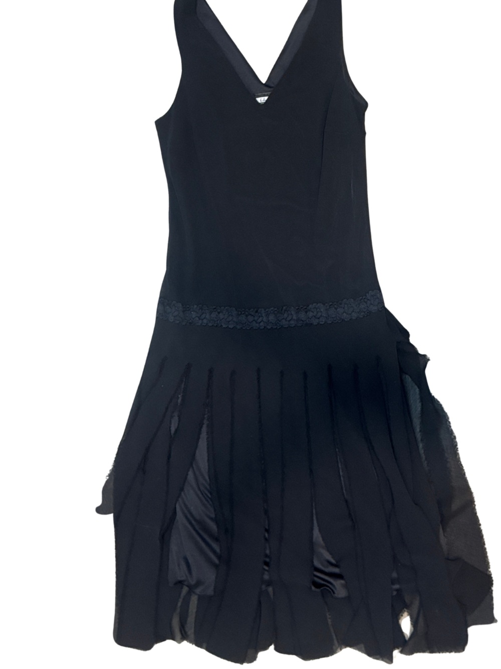 V-Neck Black One-Shoulder Evening Dress